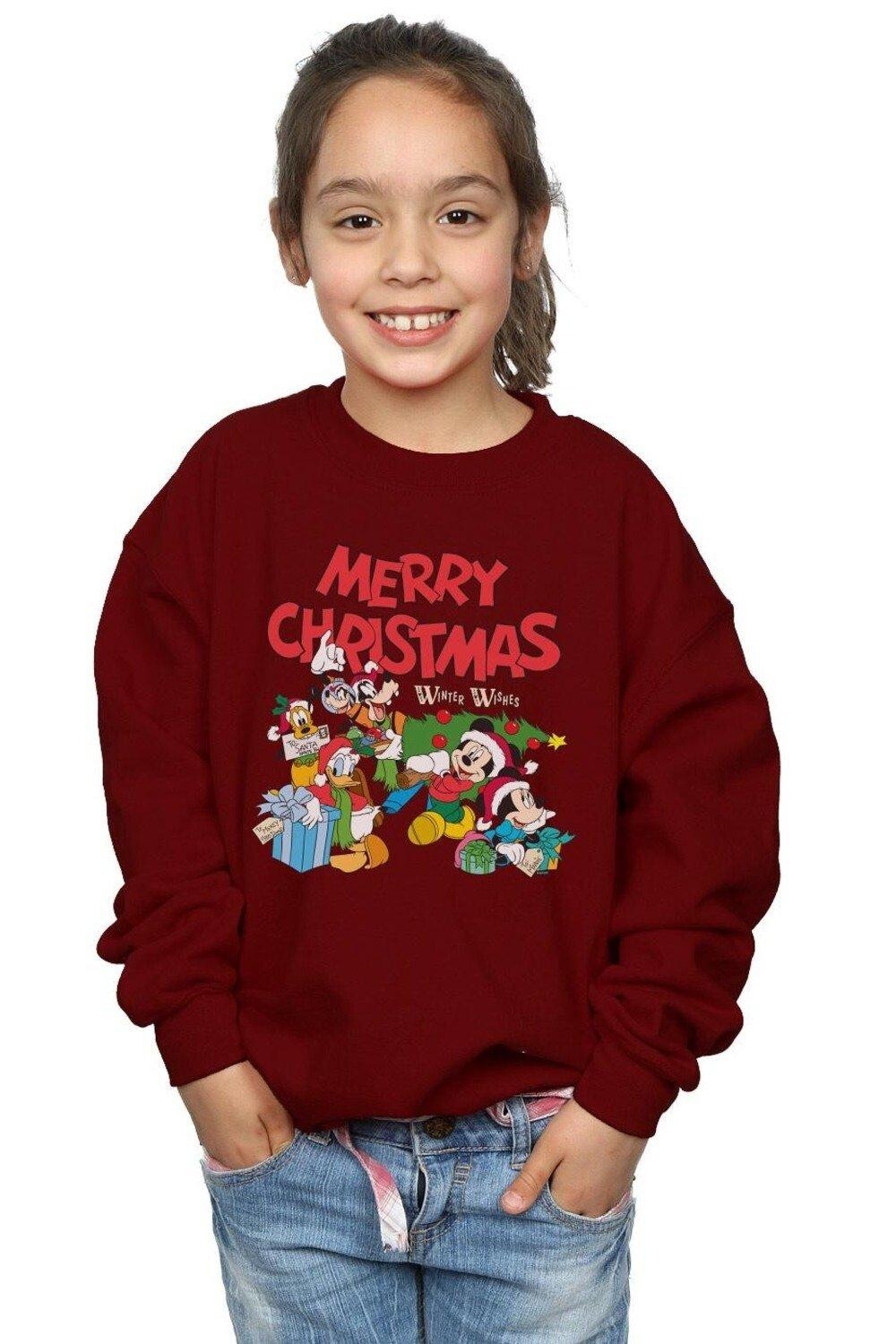 

Толстовка с надписью «Mickey And Friends Winter Wishes» Disney, красный