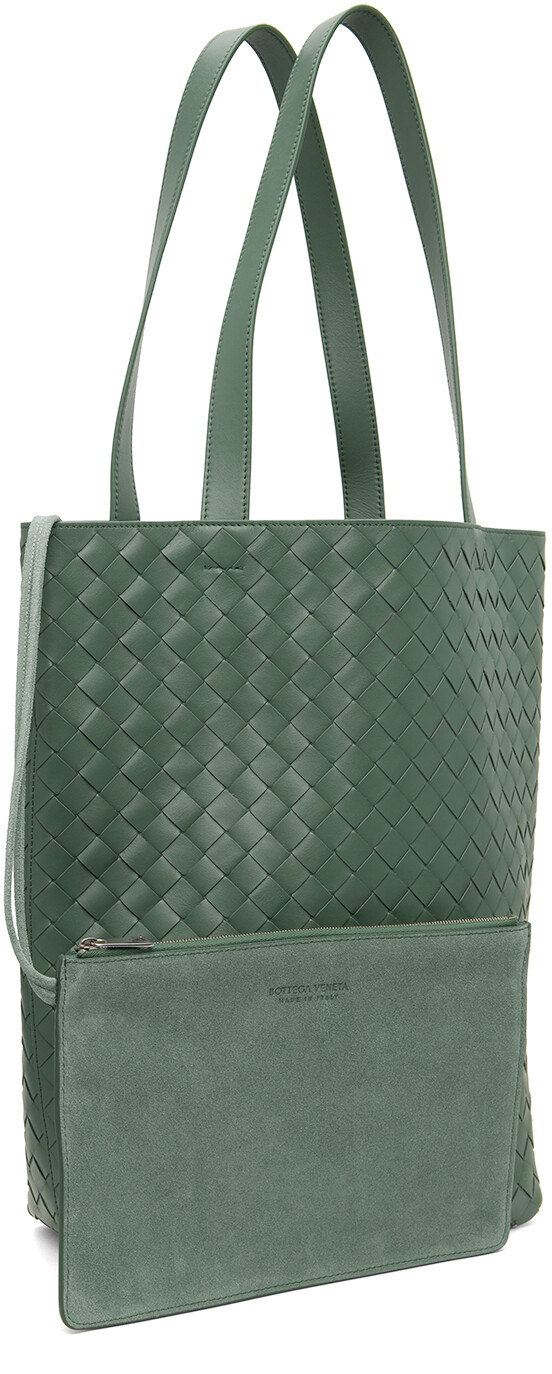 Зеленая маленькая сумка-тоут Intrecciato Bottega Veneta — фото 2