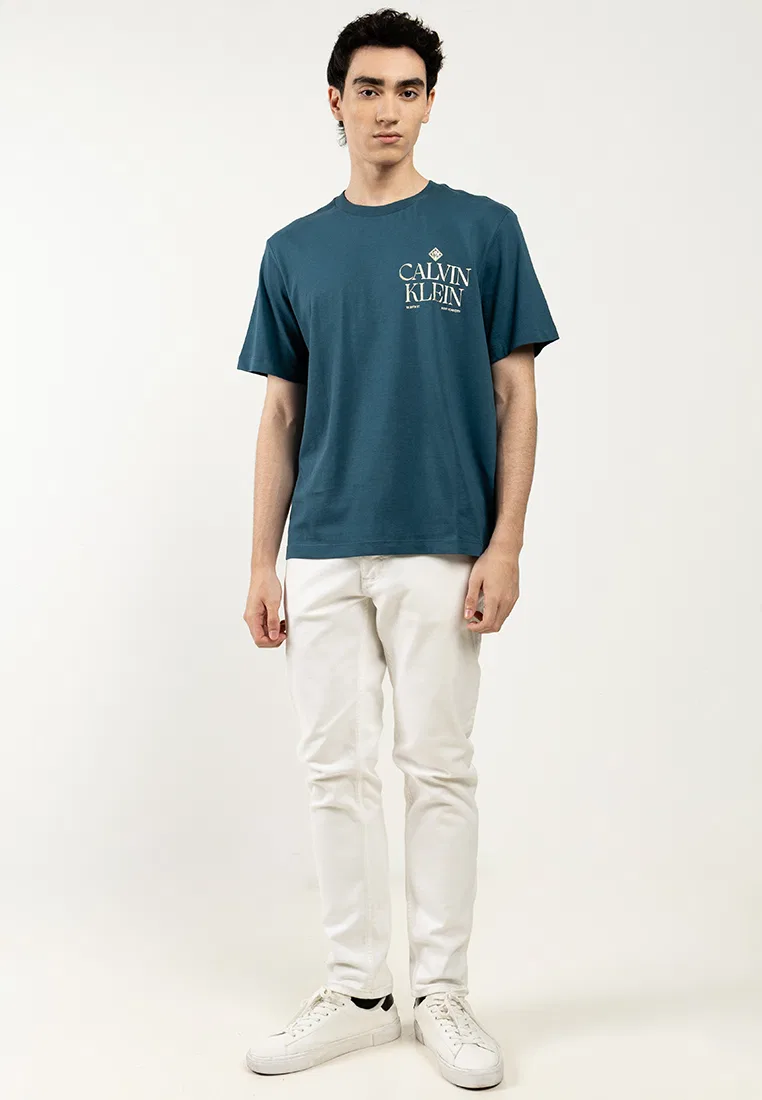 Футболка с графическим принтом, Calvin Klein Jeans, бирюзовый — фото 4