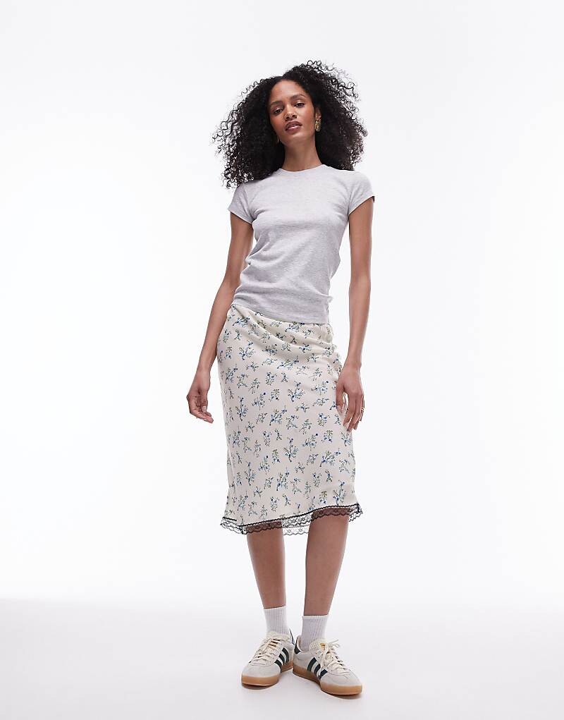 

Topshop – Удлиненная повседневная футболка вересково-серого цвета