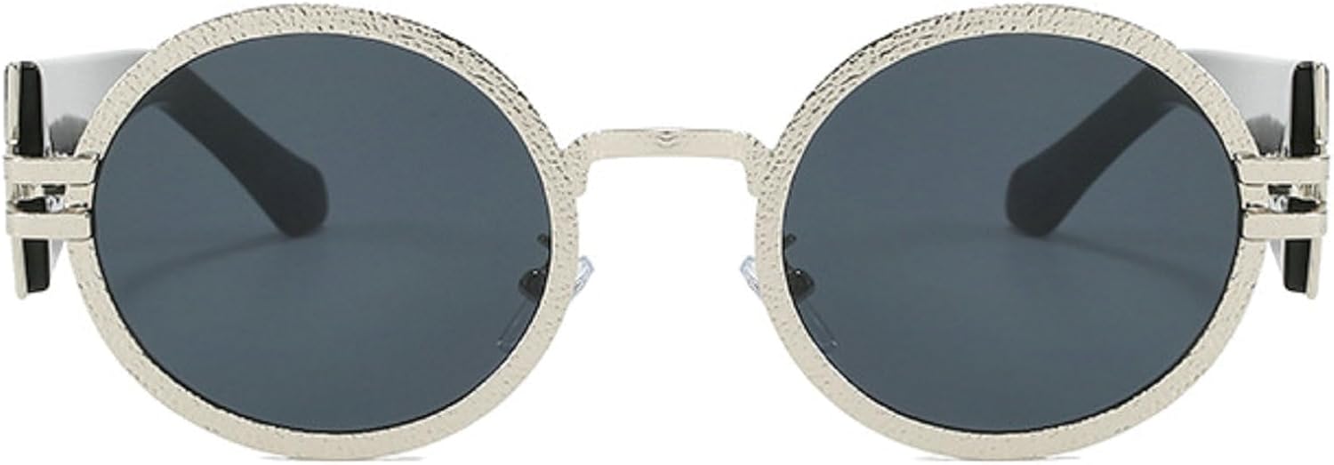 

Круглые солнцезащитные очки для женщин и мужчин, модные, в металлической оправе, ретро, ​​классические, дизайнерские, с защитой от УФ-излучения UV400 mincl, Silver Gray