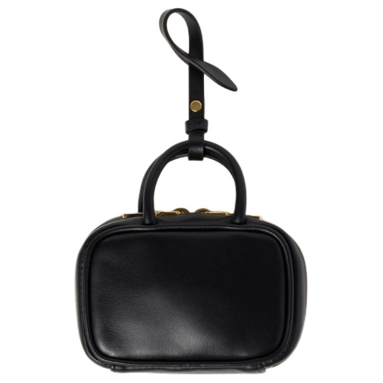 MIU MIU Кожаный брелок для сумки женский черный, Black — фото 2