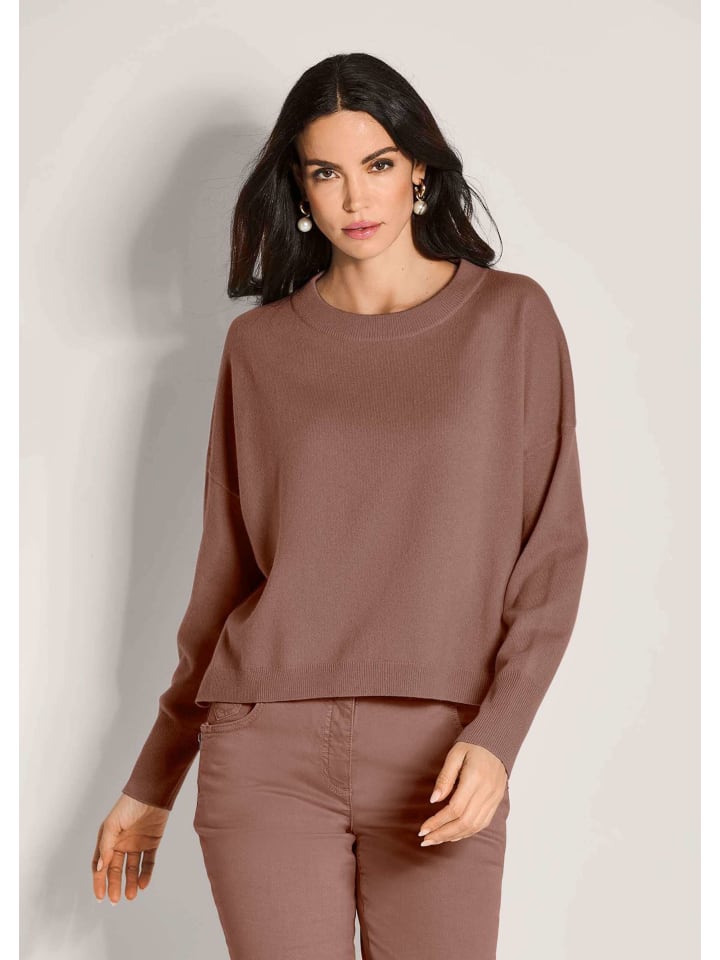 

MADELEINE Кашемировый свитер с круглым вырезом, табачно-коричневого цвета