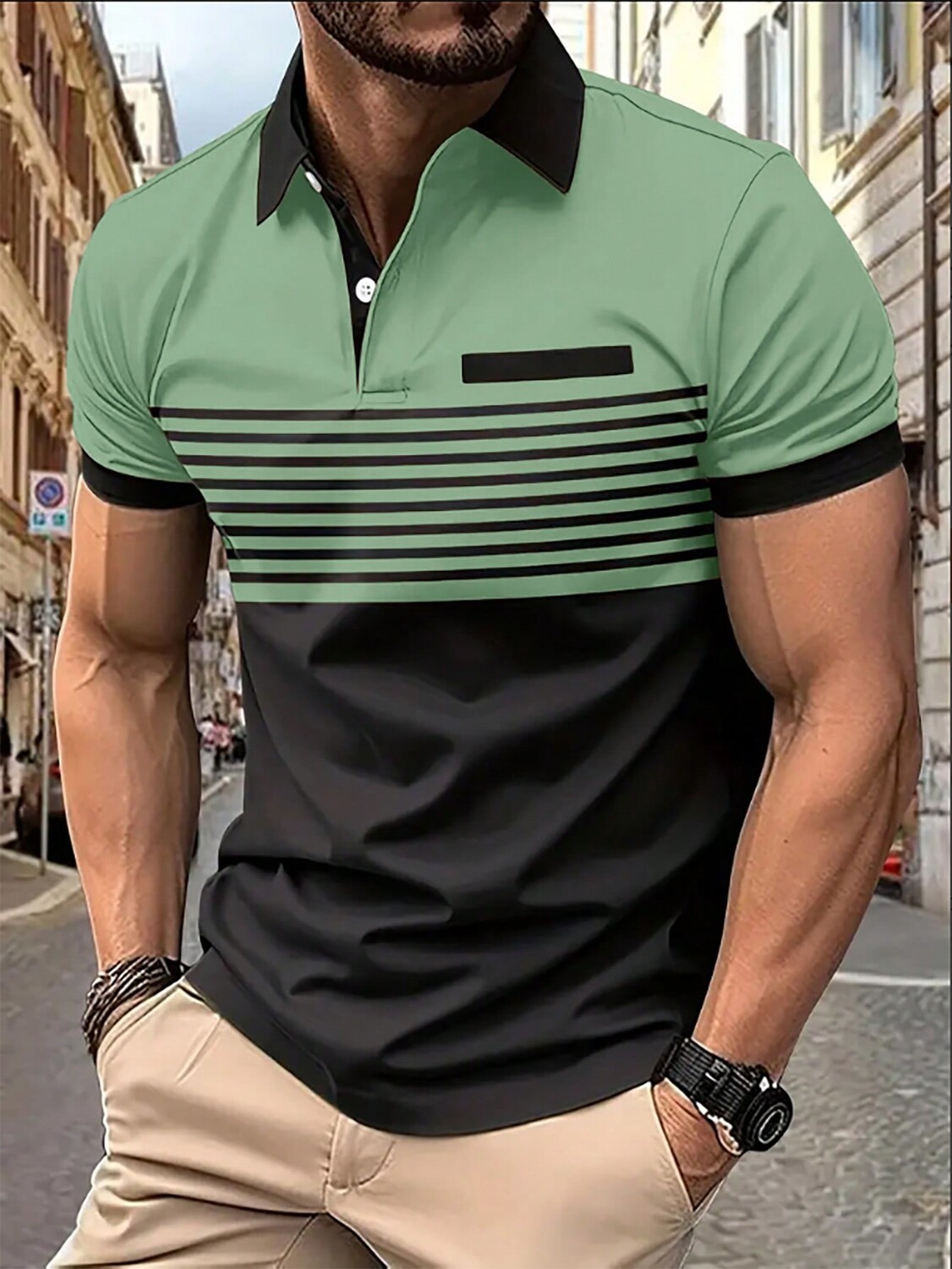 

Рубашка-поло мужская Manfinity Homme, зеленый