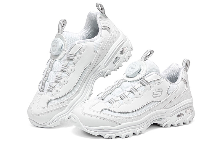 Кроссовки Skechers Girls Kids Lifestyle Shoes GS Low-top, белый/серебряный — фото 4