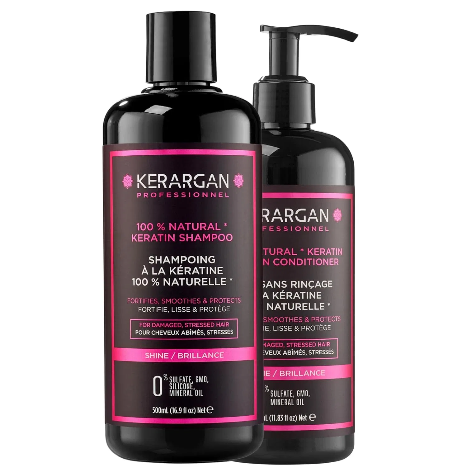 Набор Kerargan Duo: шампунь и несмываемый уход с кератином для поврежденных волос Kerargan