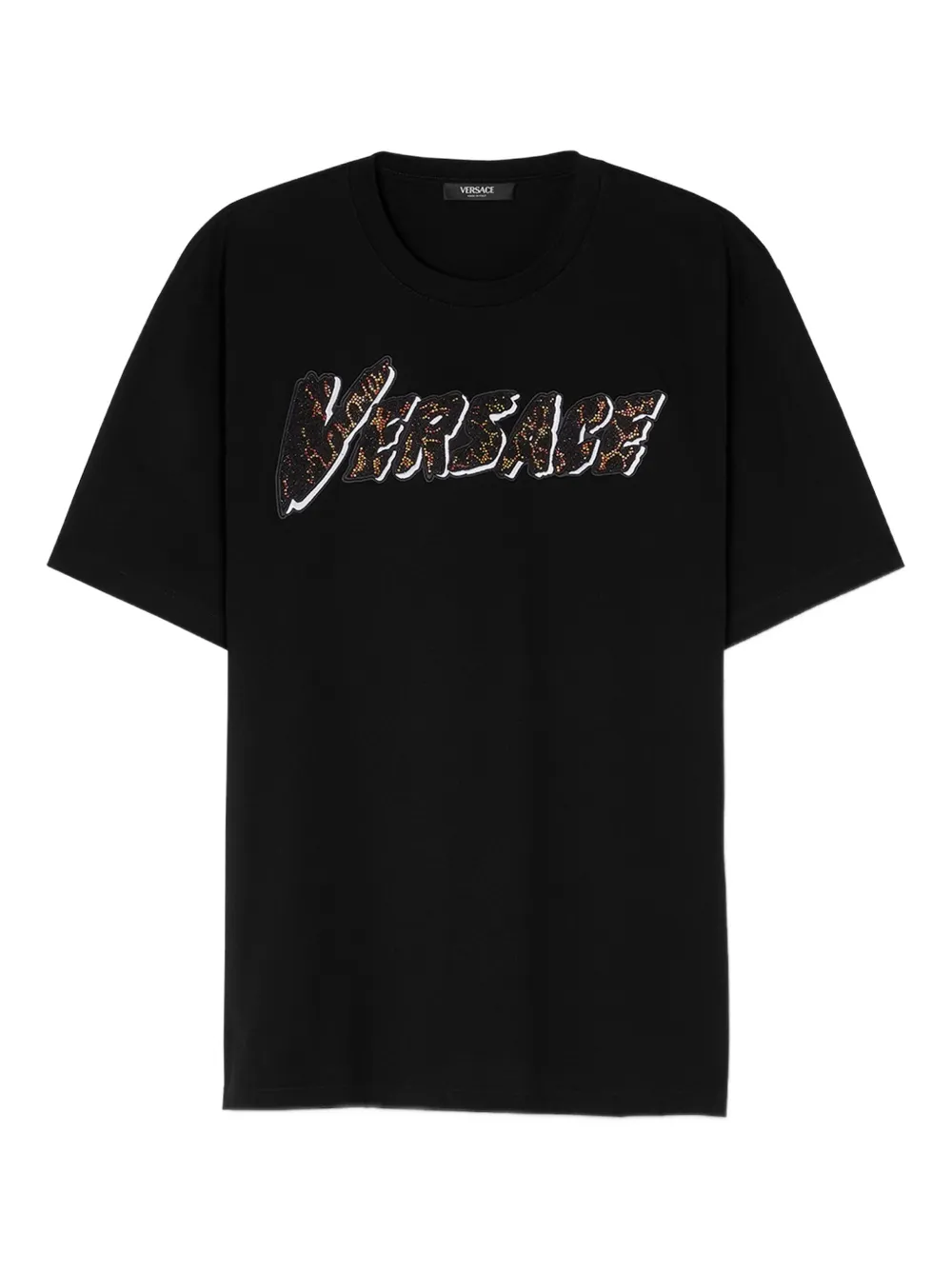 

Футболка с декорированным логотипом VERSACE, черный