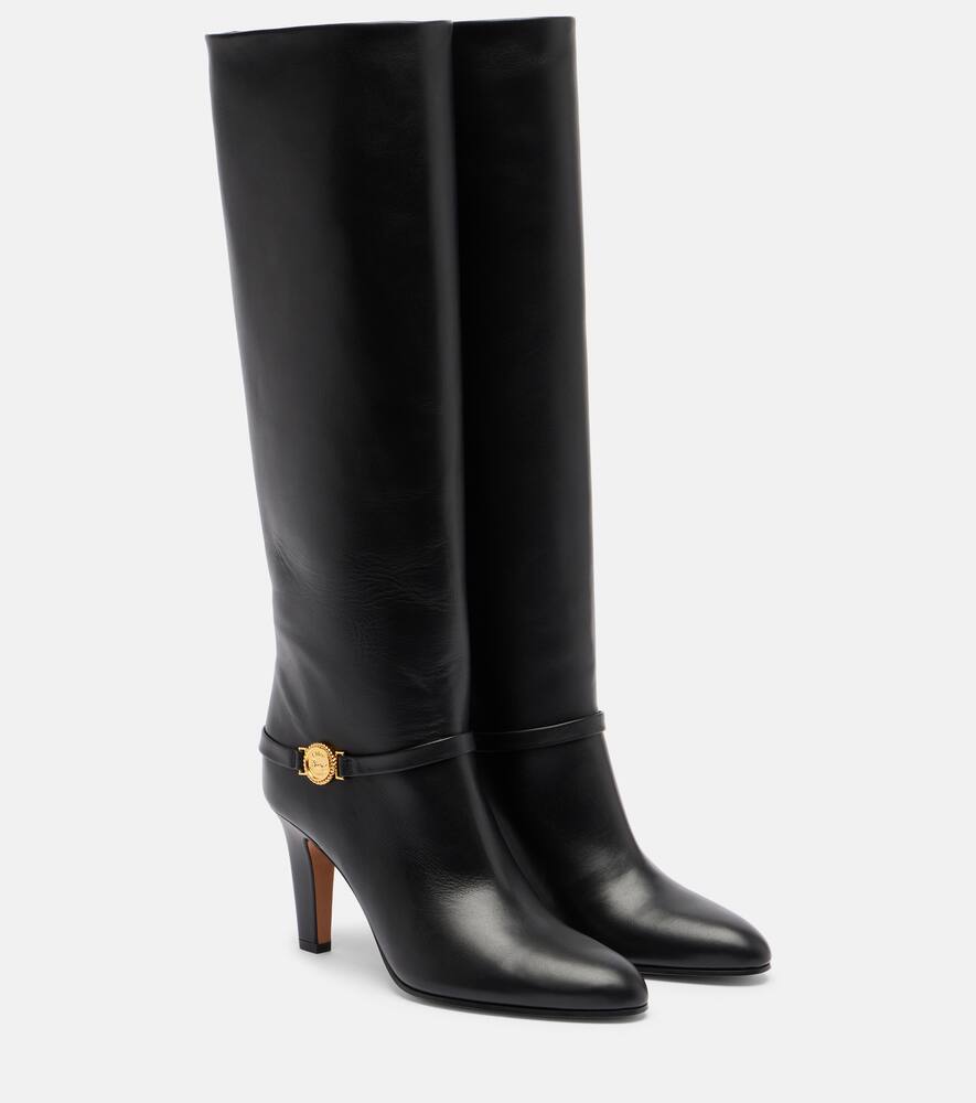 Ботинки Eve 85 высокие кожаные Chloé, Black