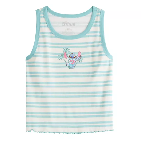 

Майка с рисунком Лило и Стич для девочек 7-16 лет с мелким стежком Disney, синий