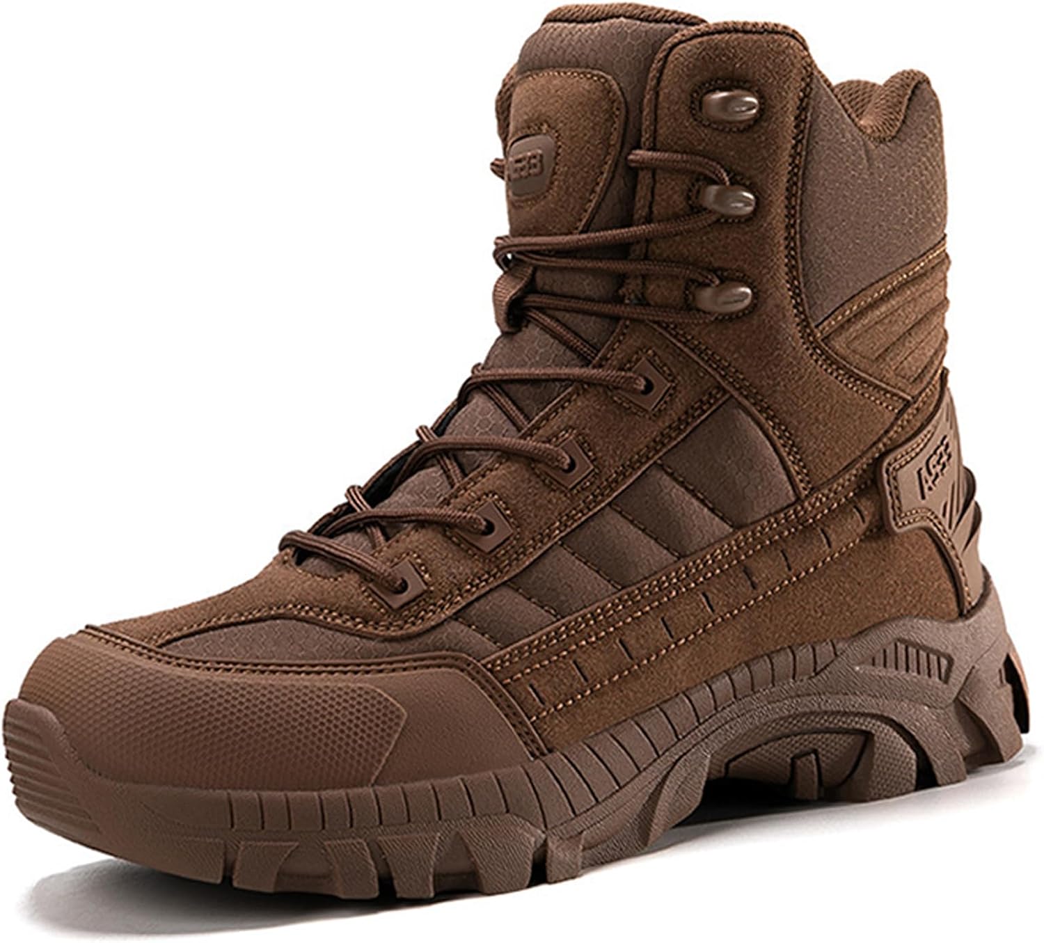 

Мужские водонепроницаемые тактические ботинки для улицы с боковой молнией, удобные платформенные ботинки на шнуровке для работы и мотоциклов, ботинки для кемпинга и пеших прогулок Ghibhna, коричневый