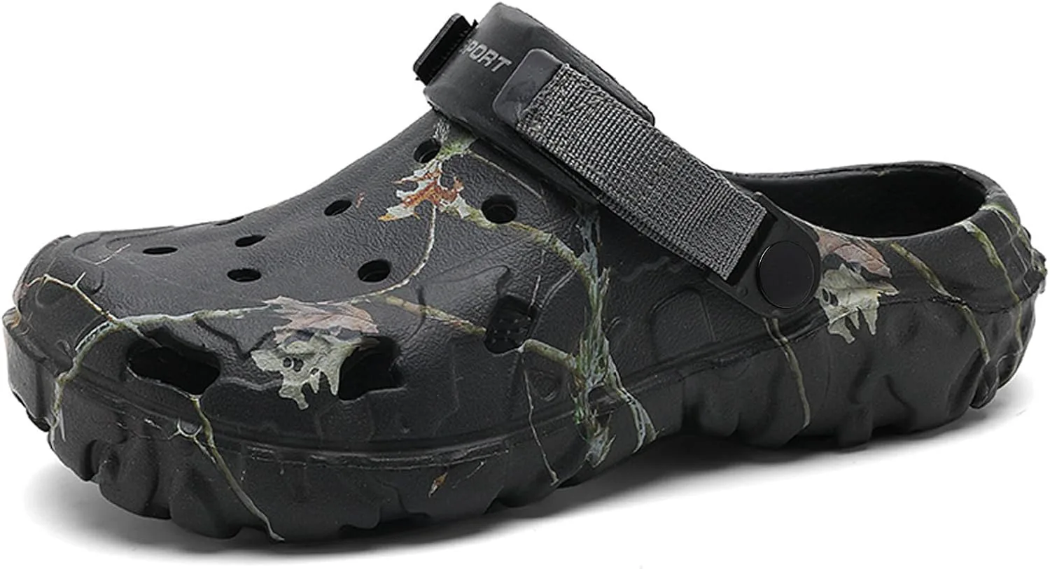 

Мужские сабо SECHRITE, спортивные сандалии для улицы и пляжа, водонепроницаемые, легкие, удобные, дышащие, с регулируемым задним ремешком, черный