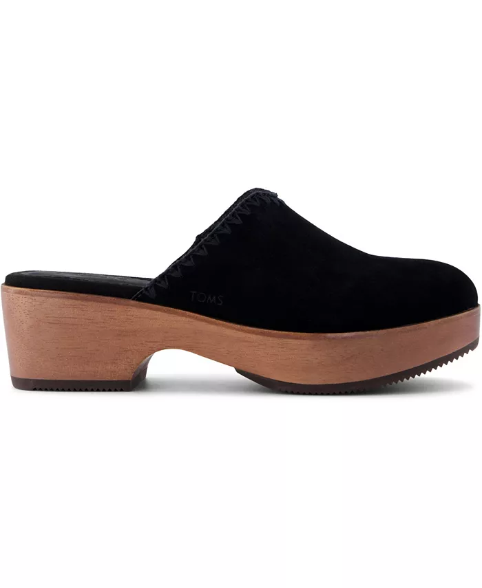 Женские мюли-клоги Addison из замши с деревянной подошвой TOMS, коричневый/бежевый — фото 2