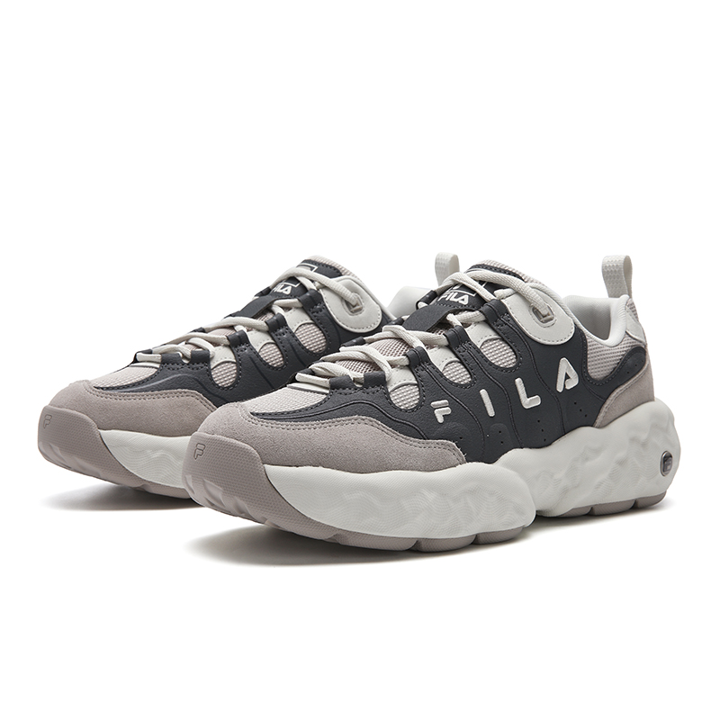 FILA Мужские повседневные кроссовки Low top с технологией MUFFIN Cushioning, устойчивые к истиранию, дышащие, легкие, серо-коричневые — фото 4