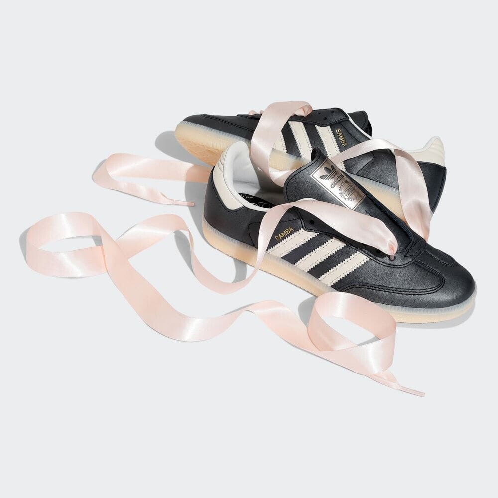 Кроссовки Adidas Samba OG Ribbon Lace, цвет Black/Off White/Wonder Quartz — фото 3