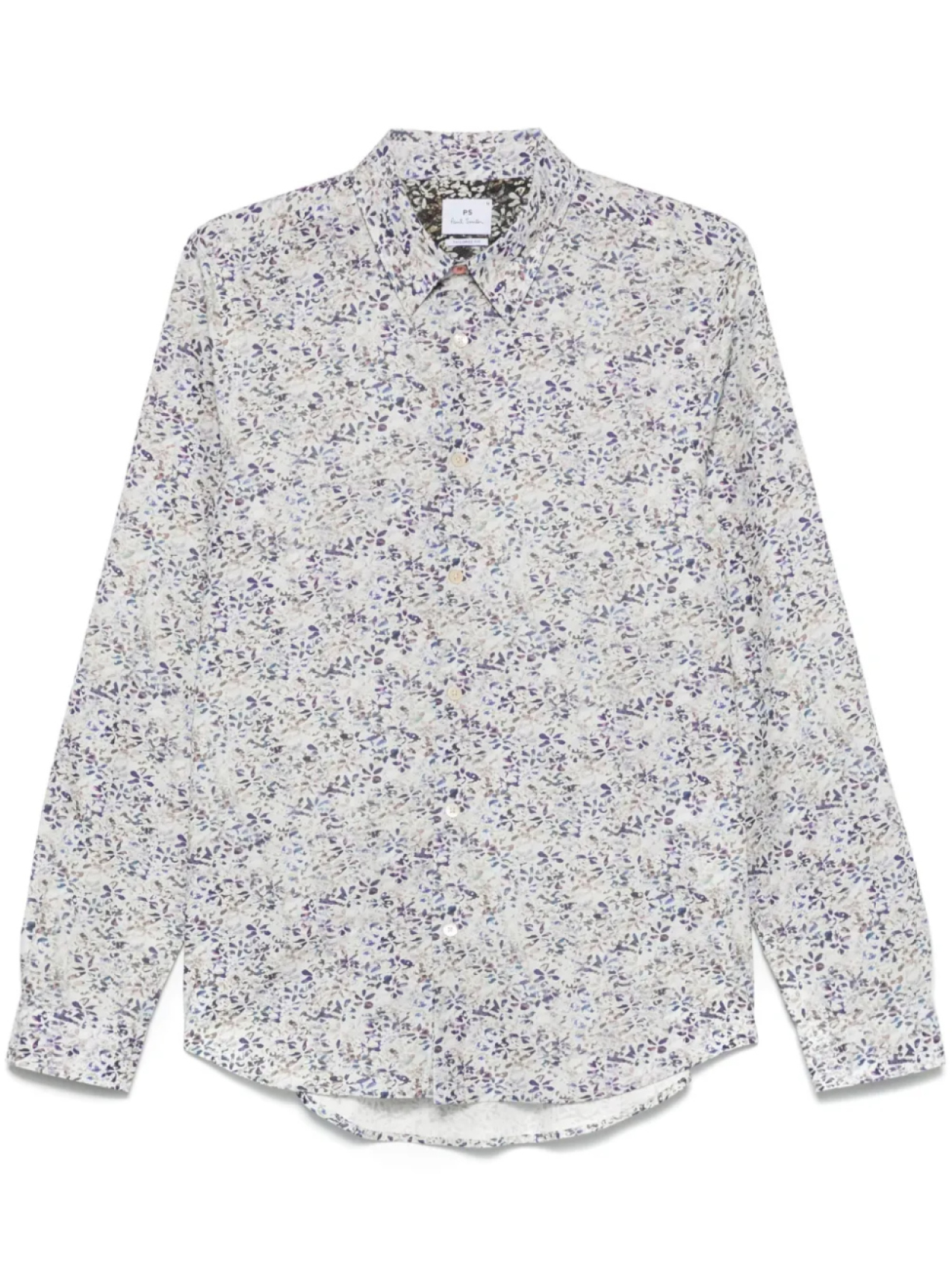 

Фактурная рубашка с цветочным принтом PS Paul Smith, синий