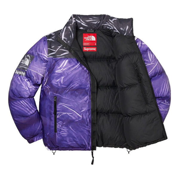 Куртка x the north face printed nuptse jacket 'purple black' Supreme, фиолетовый — фото 3