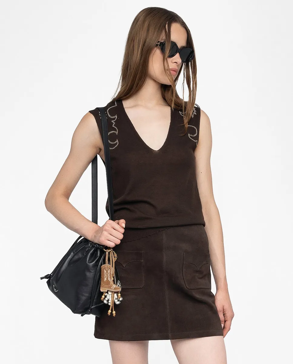 

Джемпер Вики без рукавов из 100% кашемира для женщин Zadig & Voltaire, коричневый