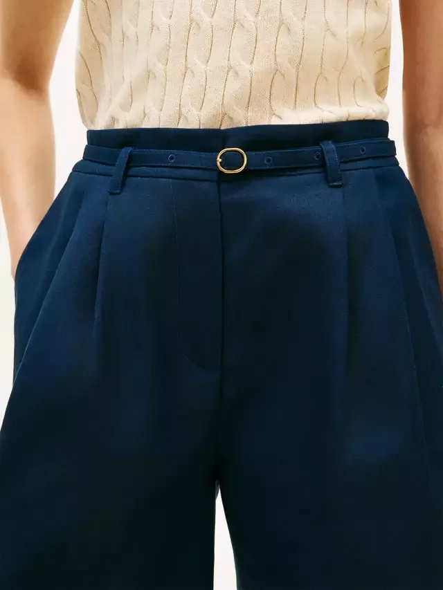 Шорты с широкими штанинами и поясом Tommy Hilfiger, Dark Blue — фото 4