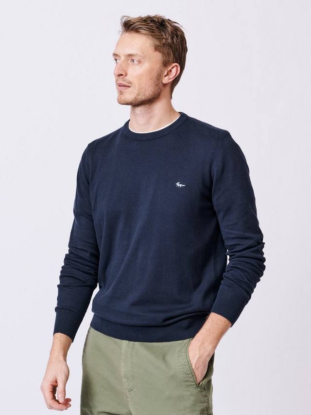 

Рейвен хлопковый джемпер с круглым вырезом Aubin, Navy