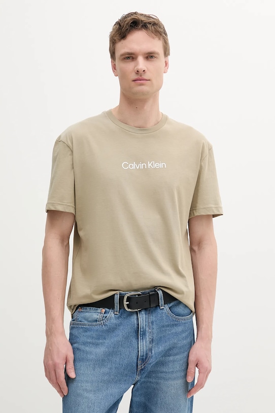 

Хлопковая футболка Calvin Klein, зеленый