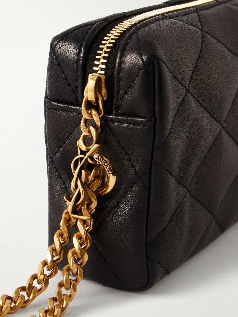 Сумка-клатч Cassandre Bijou из стеганой рельефной кожи SAINT LAURENT, черный — фото 4