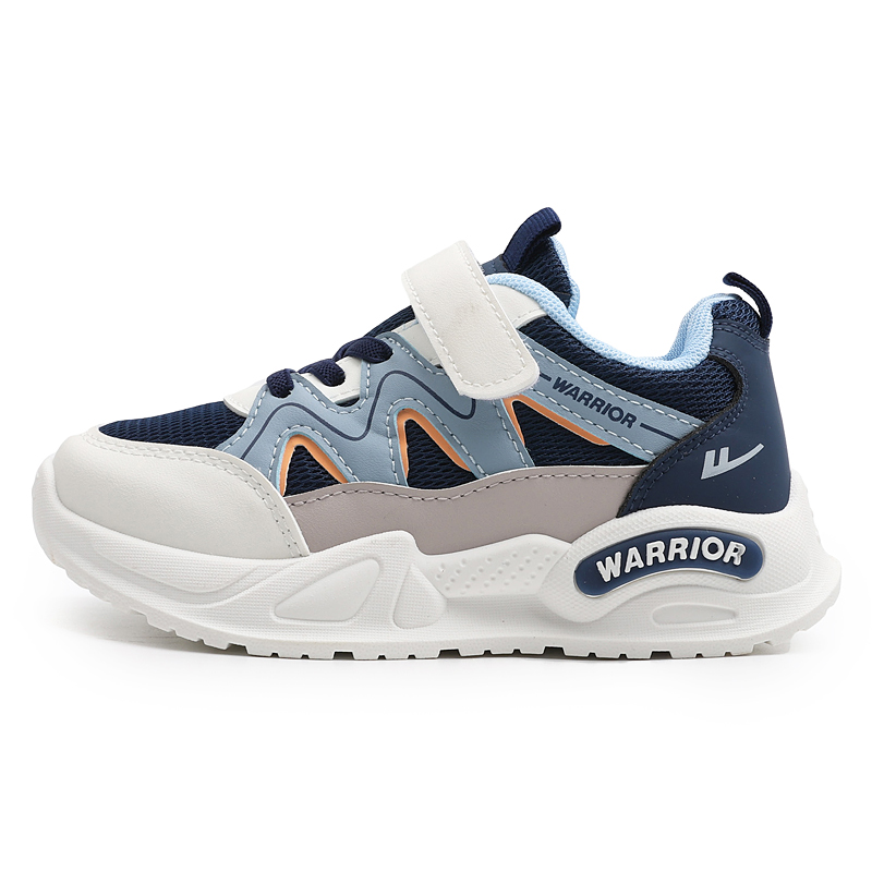 

Детские кроссовки для бега Low top с защитой от истирания, дышащие и нескользящие WARRIOR, бежевый темно-синий