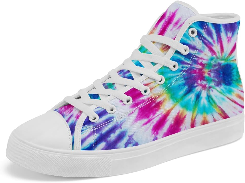 

Кеды на высокой подошве с принтом тай-дай для женщин и мужчин, повседневные шнурованные кроссовки Chebing, синий/фиолетовый