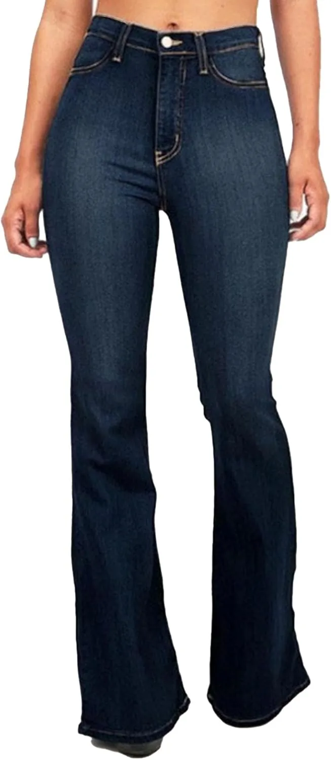 

Джинсы для женщин Maiyifu-GJ Low Rise Flare с эффектом подъема ягодиц Mid Bootcut Plus Size Wide Leg