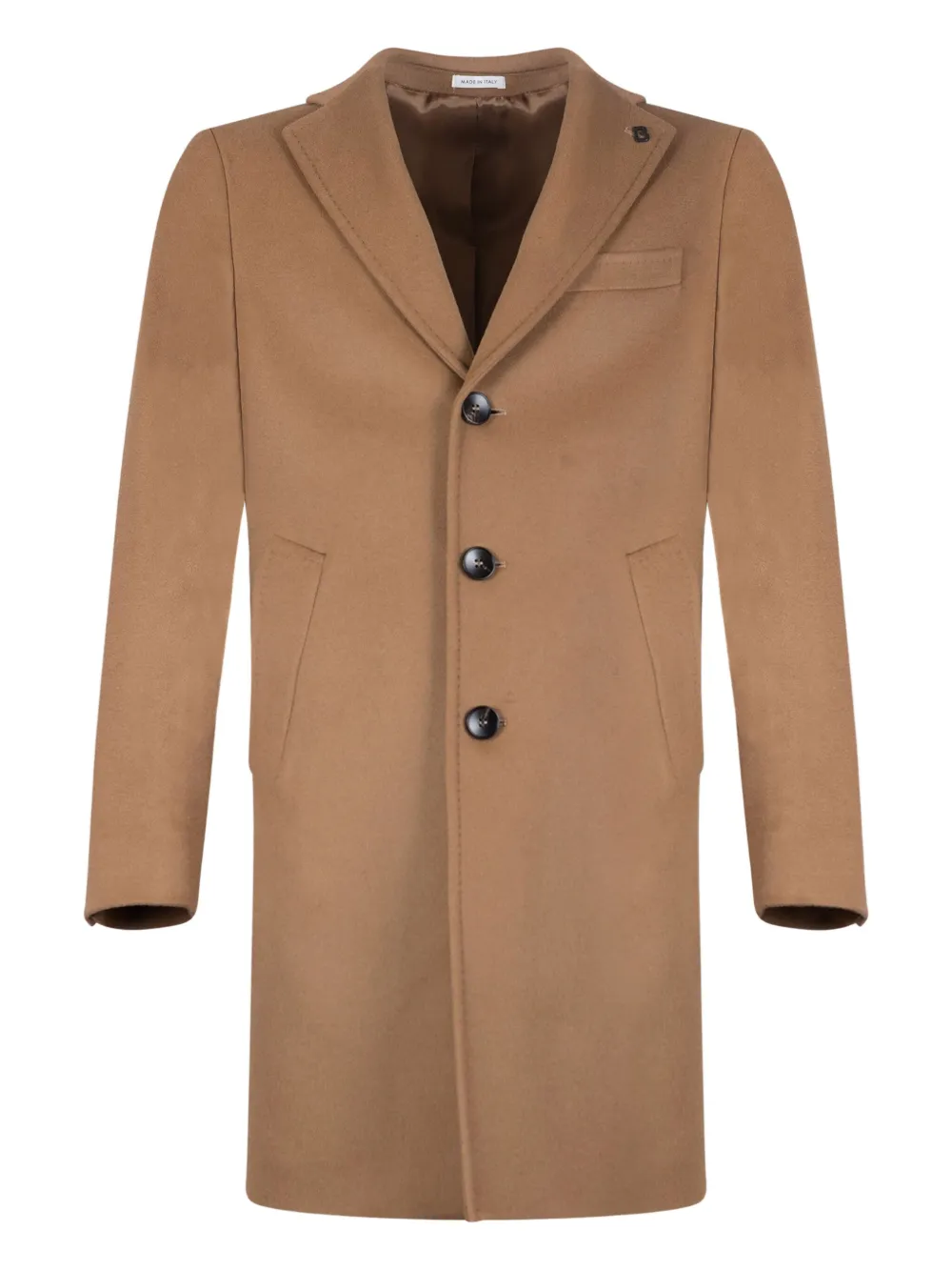 

Однобортное пальто с лацканами Breras Milano, коричневый