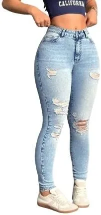 Женские джинсы Casual Distressed Slim-Fit High Stretch — фото 3