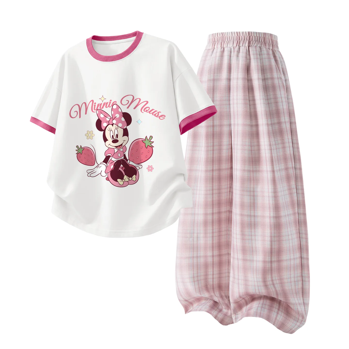 Детский спортивный комплект Casual Sportswear из 2 предметов Disney, Dimei White Red+Solid Color Quartz Pink