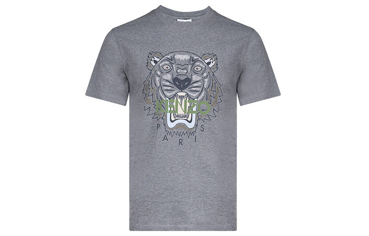 

Футболка мужская Kenzo с головой тигра, серый