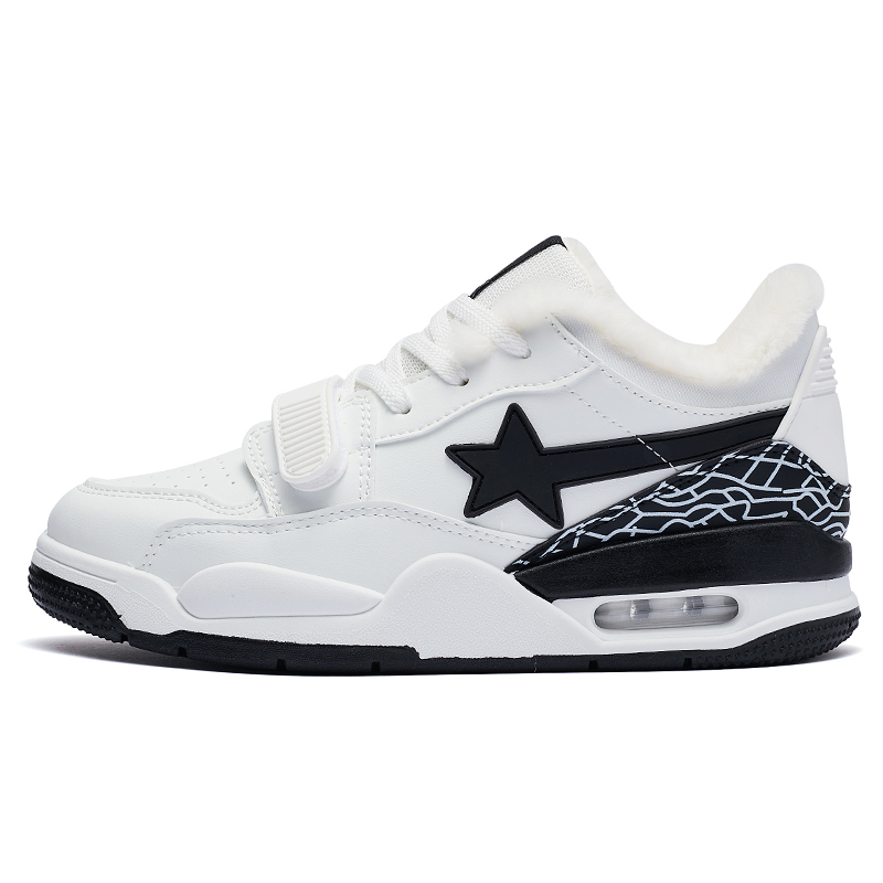 

Мягкие, нескользящие и износостойкие, теплые, низкие повседневные туфли для мужчин AAA SINCE 1955, White Black (Fleece-Lined)