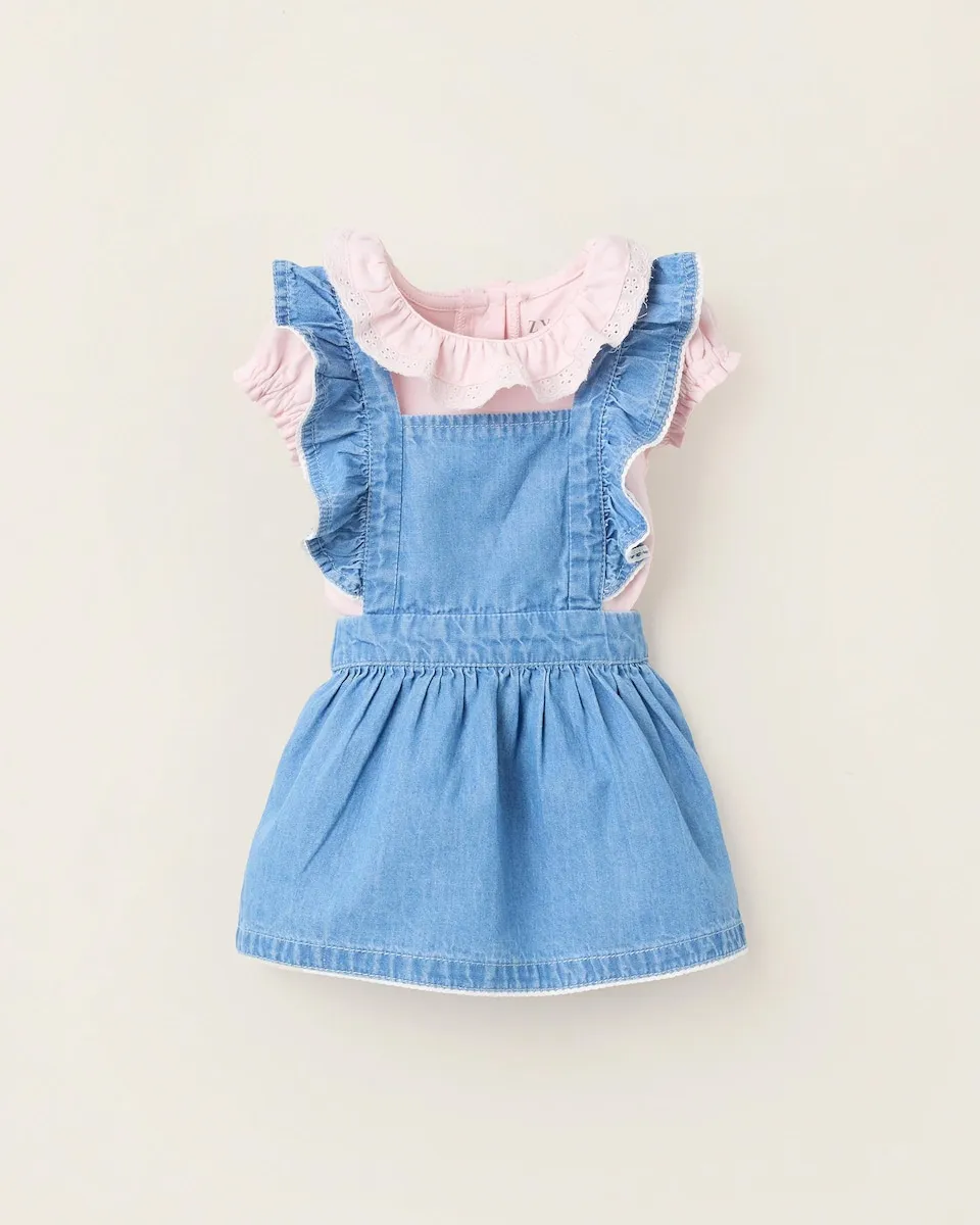 

Комплект для малыша с оборками и эластичной талией Zippy, розовый