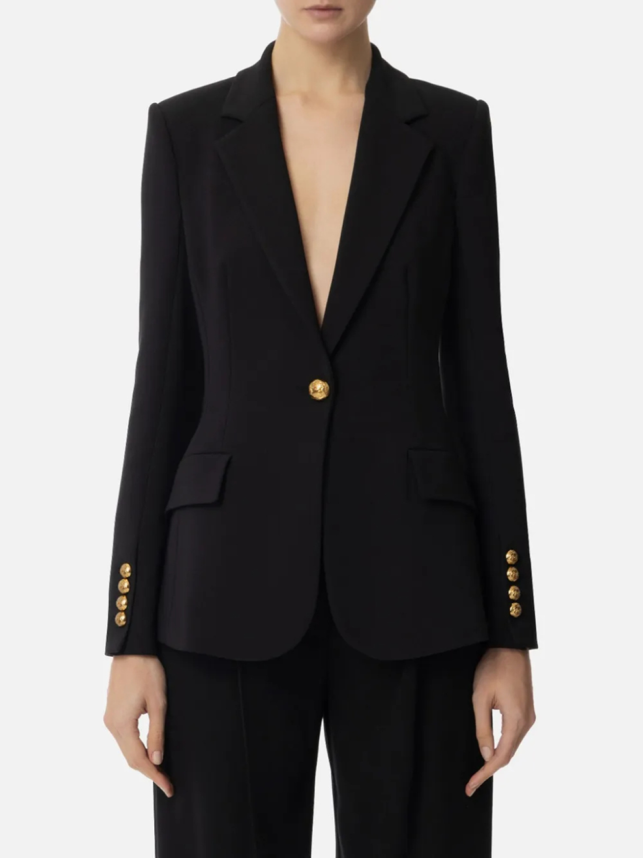 

Блейзер из крепа Elisabetta Franchi, черный