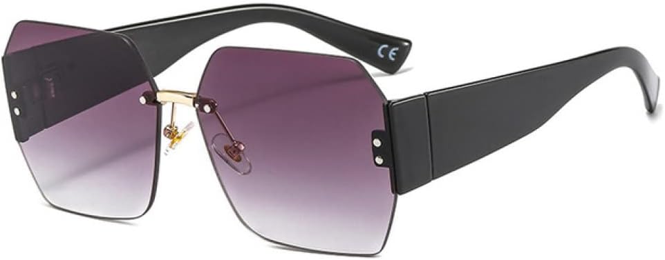 

Женские солнцезащитные очки без оправы, очки-маска, женские солнцезащитные очки с цветочным рисунком, защита от УФ-излучения UV400, винтажные очки LANGSER, C1black-gray