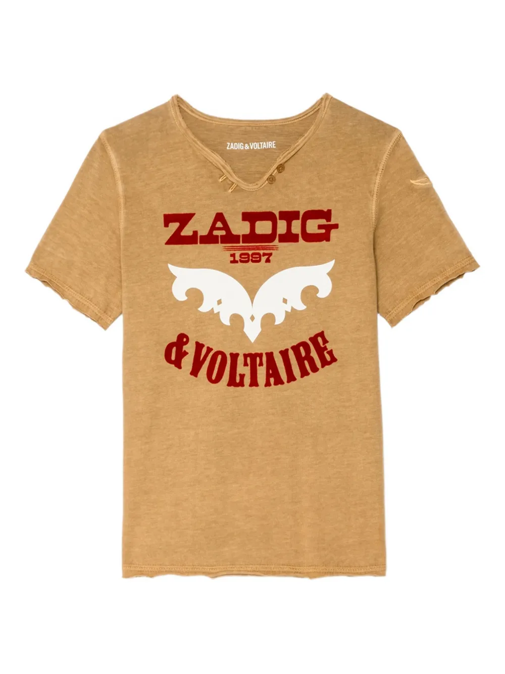 

Футболка с бахромой и логотипом Zadig&Voltaire, коричневый