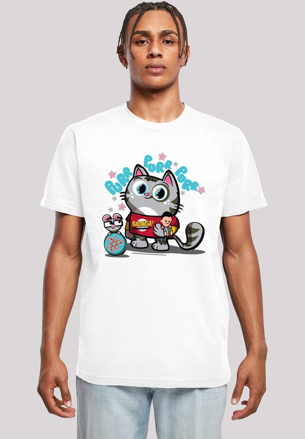 

Футболка с принтом BAZINGA KITTY F4NT4STIC, белый
