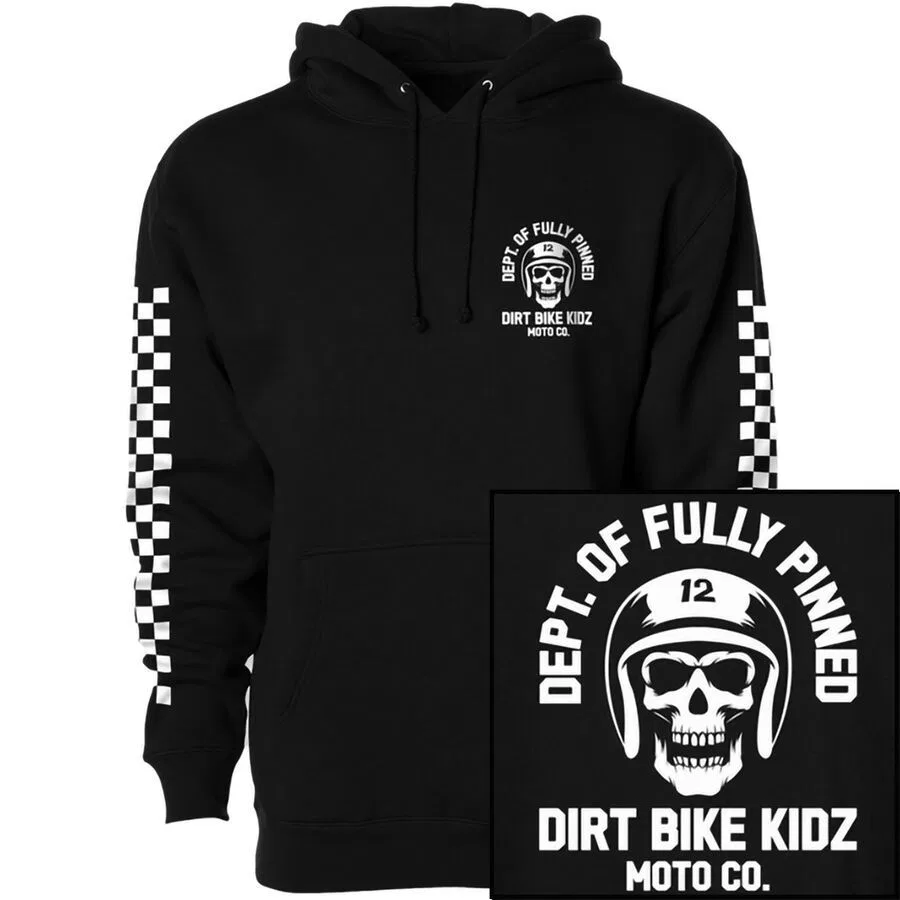 Детская толстовка с капюшоном, полностью застегнутая на булавках Dirt Bike Kidz, Black