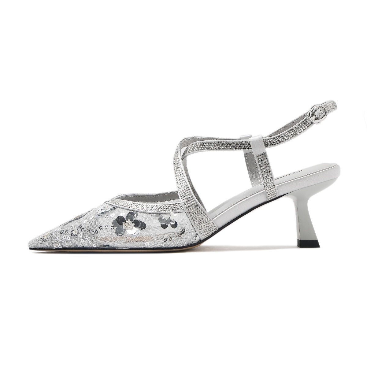 Женские туфли на тонком каблуке, серебристые CAMEIDO, Silver