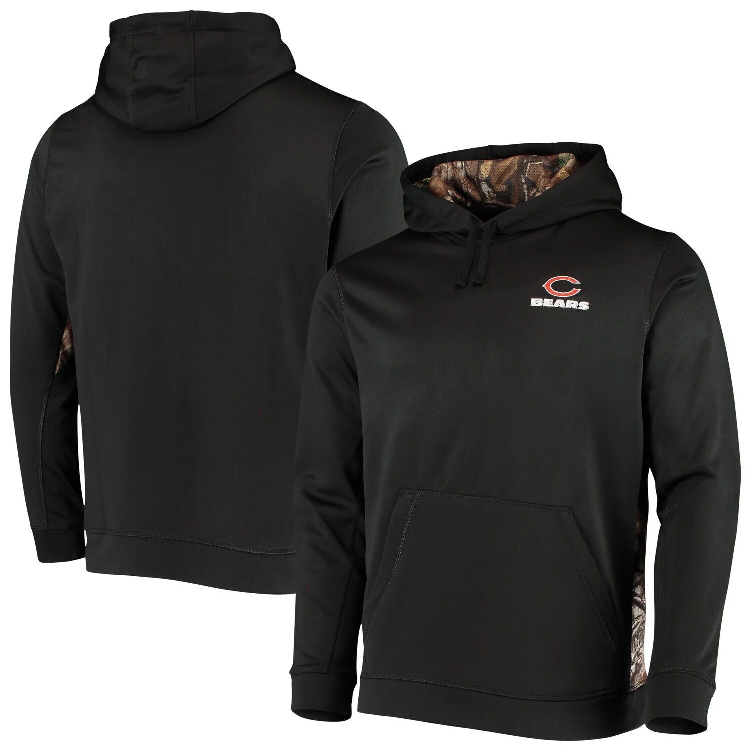 

Мужской пуловер с капюшоном Dunbrooke Black/Realtree Camo Chicago Bears Logo Ranger