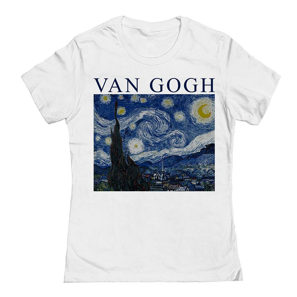 

Женская футболка с рисунком Van Goghstarry Night Junior's Licensed Character, белый