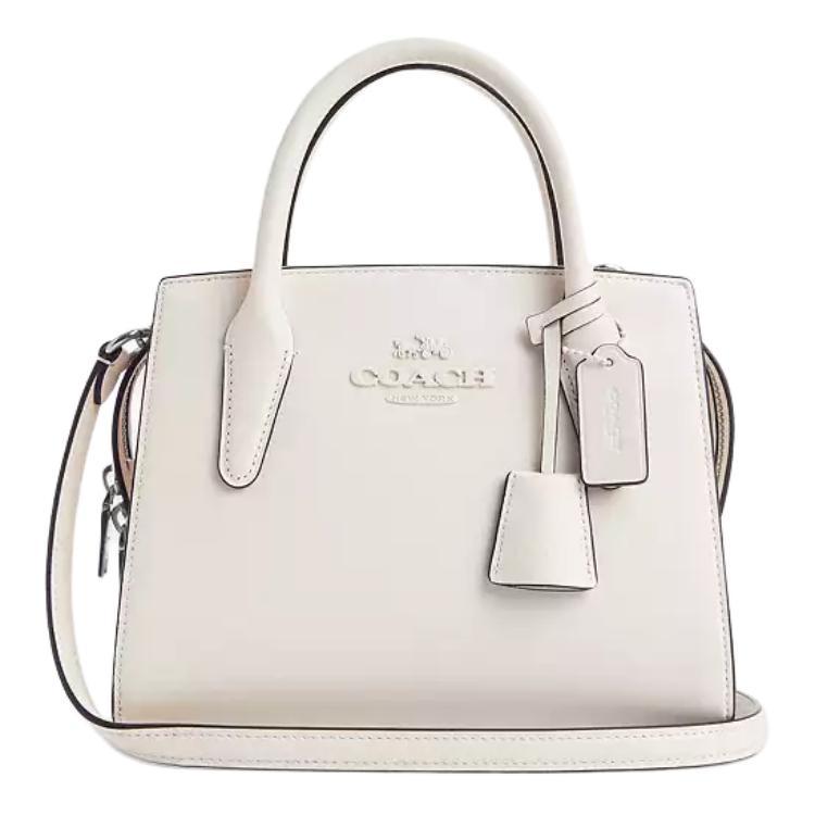 

Andrea PVC с кожаной отделкой женская белая сумка через плечо COACH