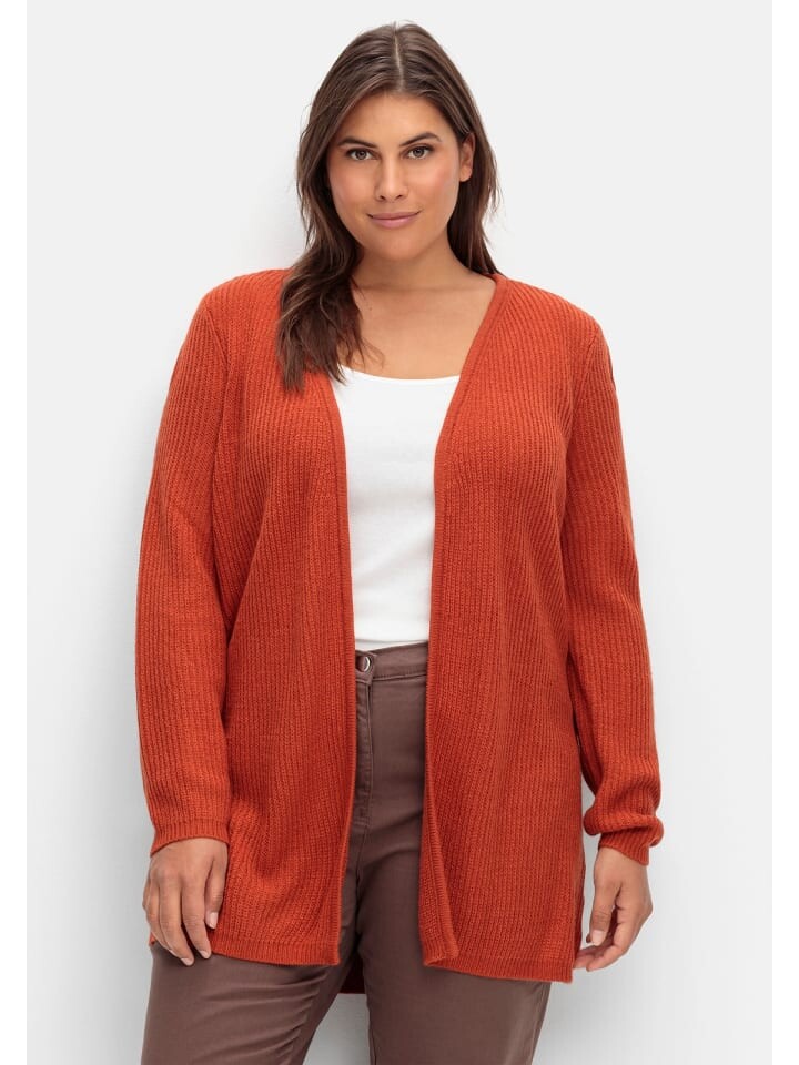 

Кардиган sheego Longstrickjacke, цвет rostrot
