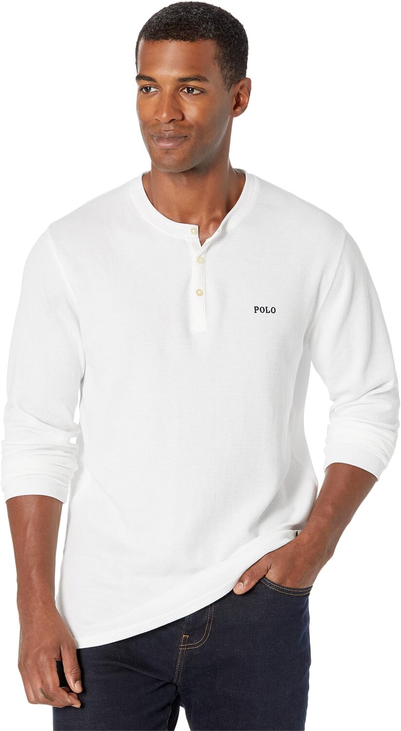 

Вафельная футболка с длинным рукавом Polo Ralph Lauren, цвет White Cruise Navy Logo/PP