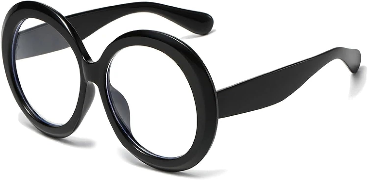 

Винтажные большие круглые солнцезащитные очки для женщин, коричневый градиент, увеличенного размера, модные, роскошные, с зеркальным покрытием и прозрачными линзами TVTBBVV, Black Clear