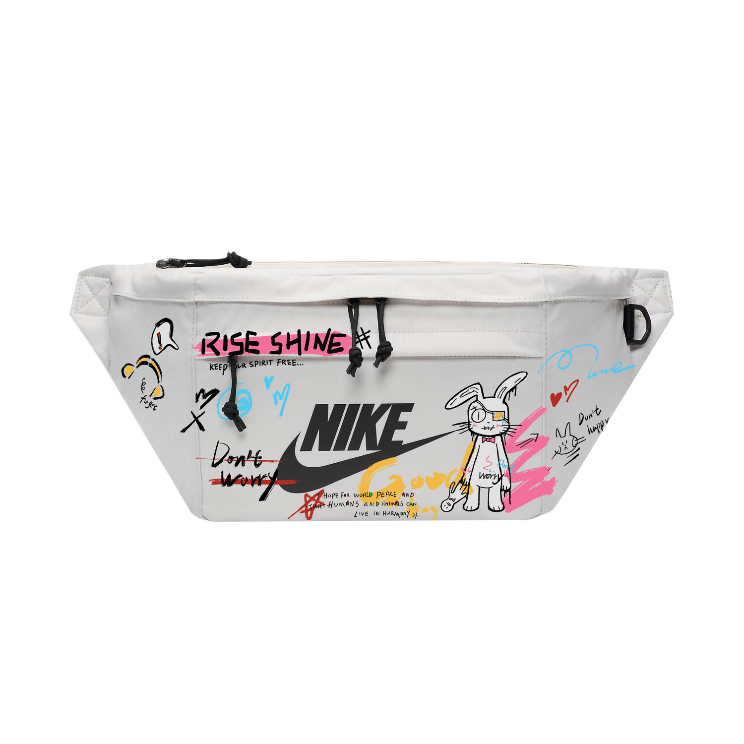 

Nike Тканевая наплечная сумка через плечо поясная унисекс светло-бежевая, Light Bone