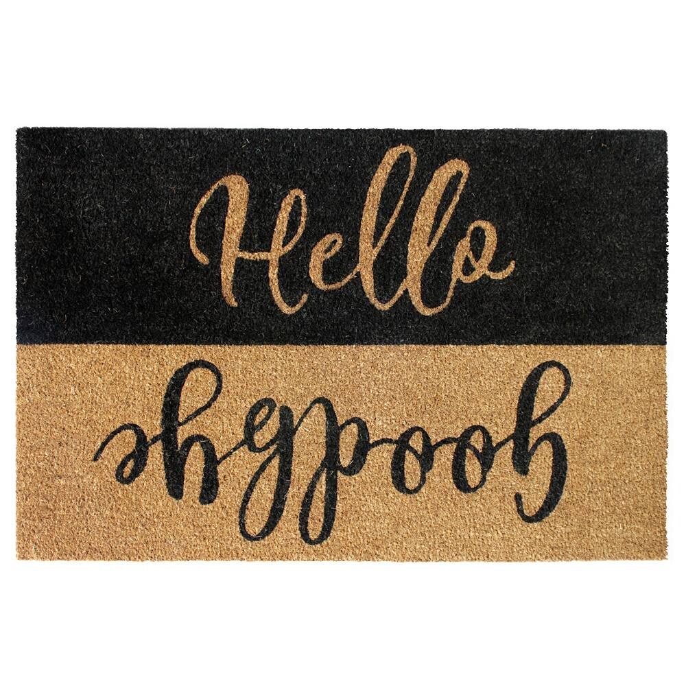 

КоверSmith Hello Goodbye, обратный коврик — 24 x 36 дюймов RugSmith, черный