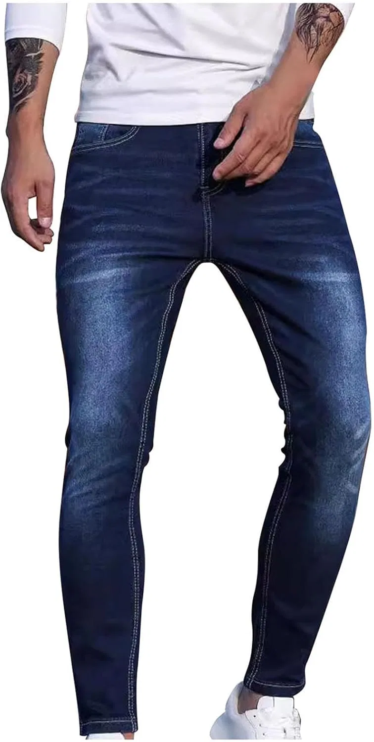 Джинсы slim fit, Темно-синий — фото 3