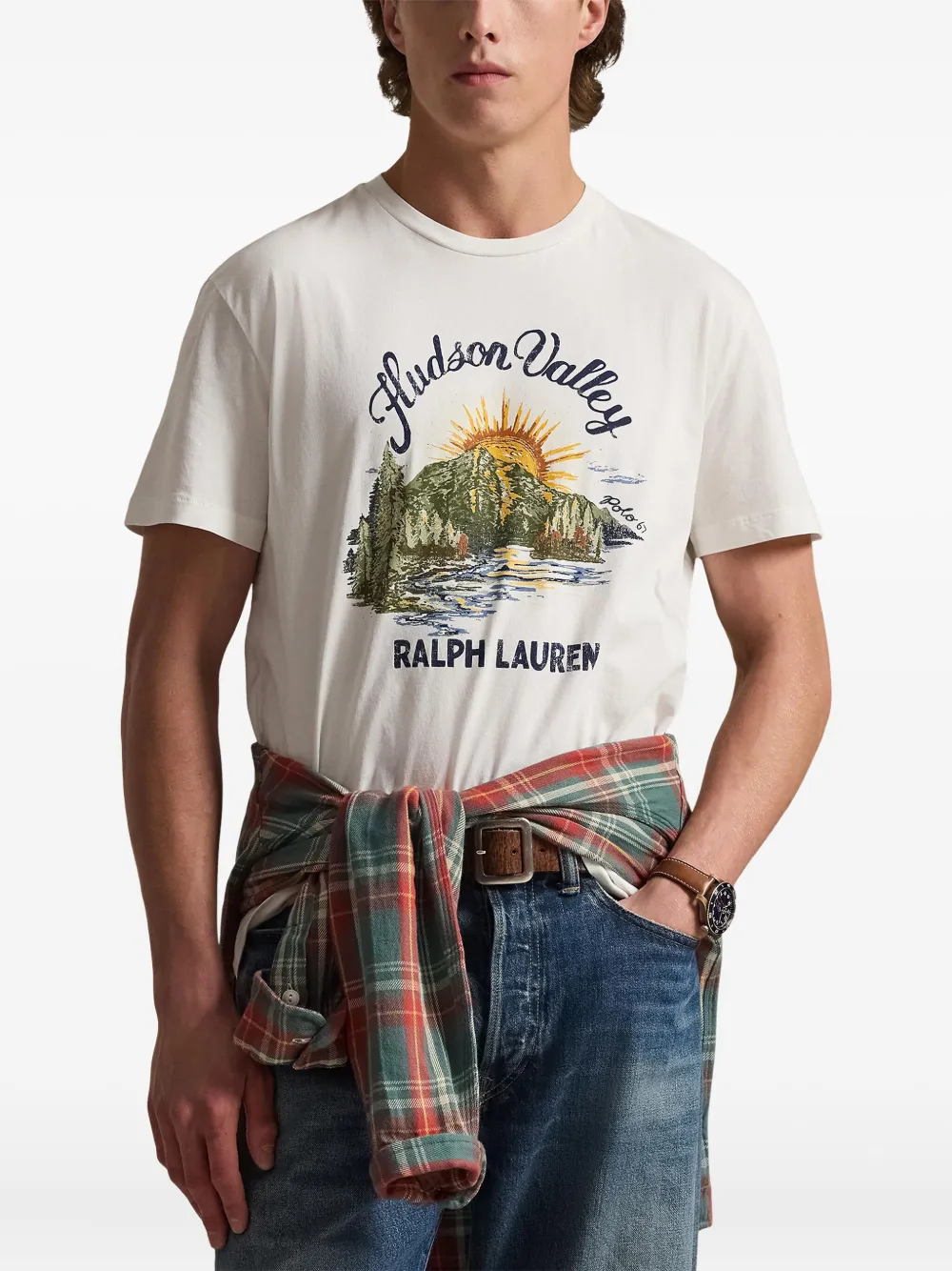Футболка с графичным принтом Polo Ralph Lauren, белый — фото 3